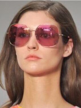 Matthew Williamson Linda Farrow oversized pink tint mirrored sunglasses